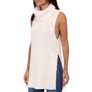 Free People White Cowl Neck Sweater